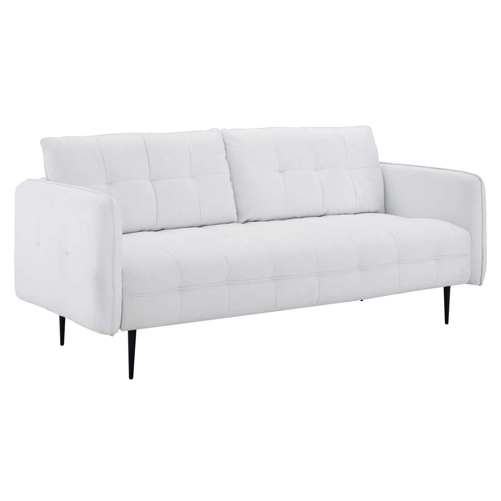 Cameron Tufted Fabric Sofa - White EEI-4451-WHI. Picture 1