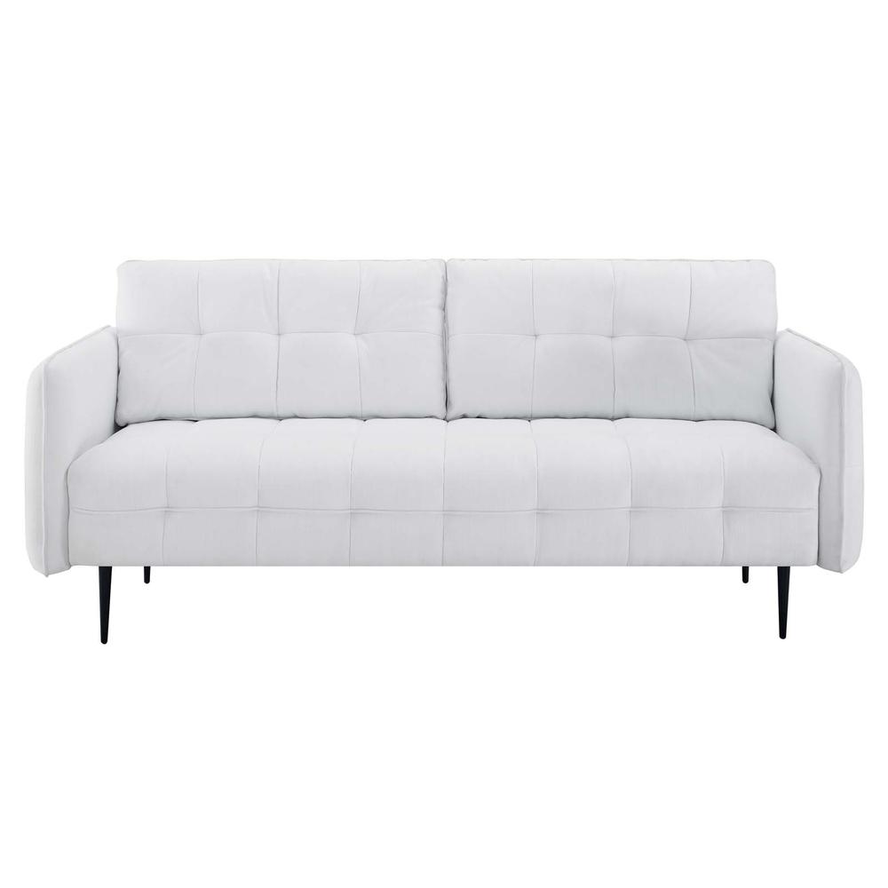 Cameron Tufted Fabric Sofa - White EEI-4451-WHI. Picture 4