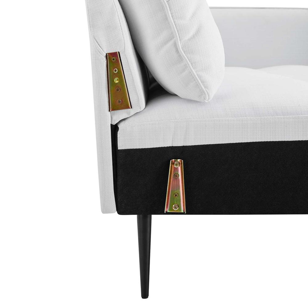 Cameron Tufted Fabric Sofa - White EEI-4451-WHI. Picture 7