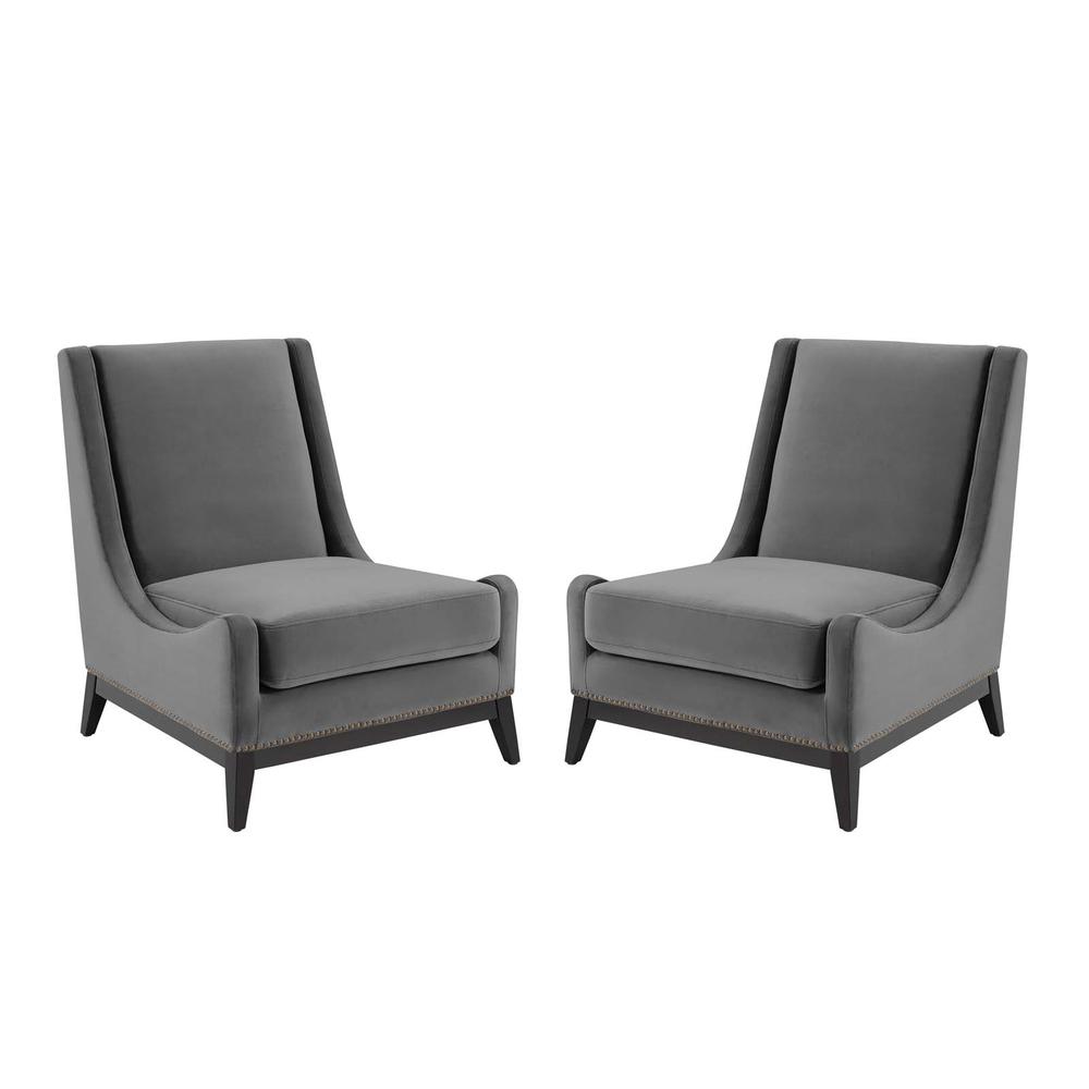 Confident Lounge Chair Upholstered Performance Velvet Set of 2. Picture 1