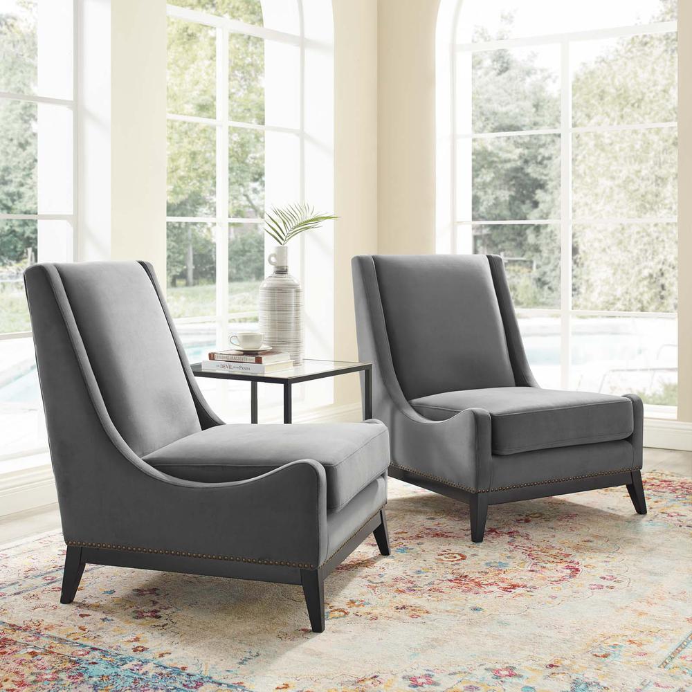 Confident Lounge Chair Upholstered Performance Velvet Set of 2. Picture 7