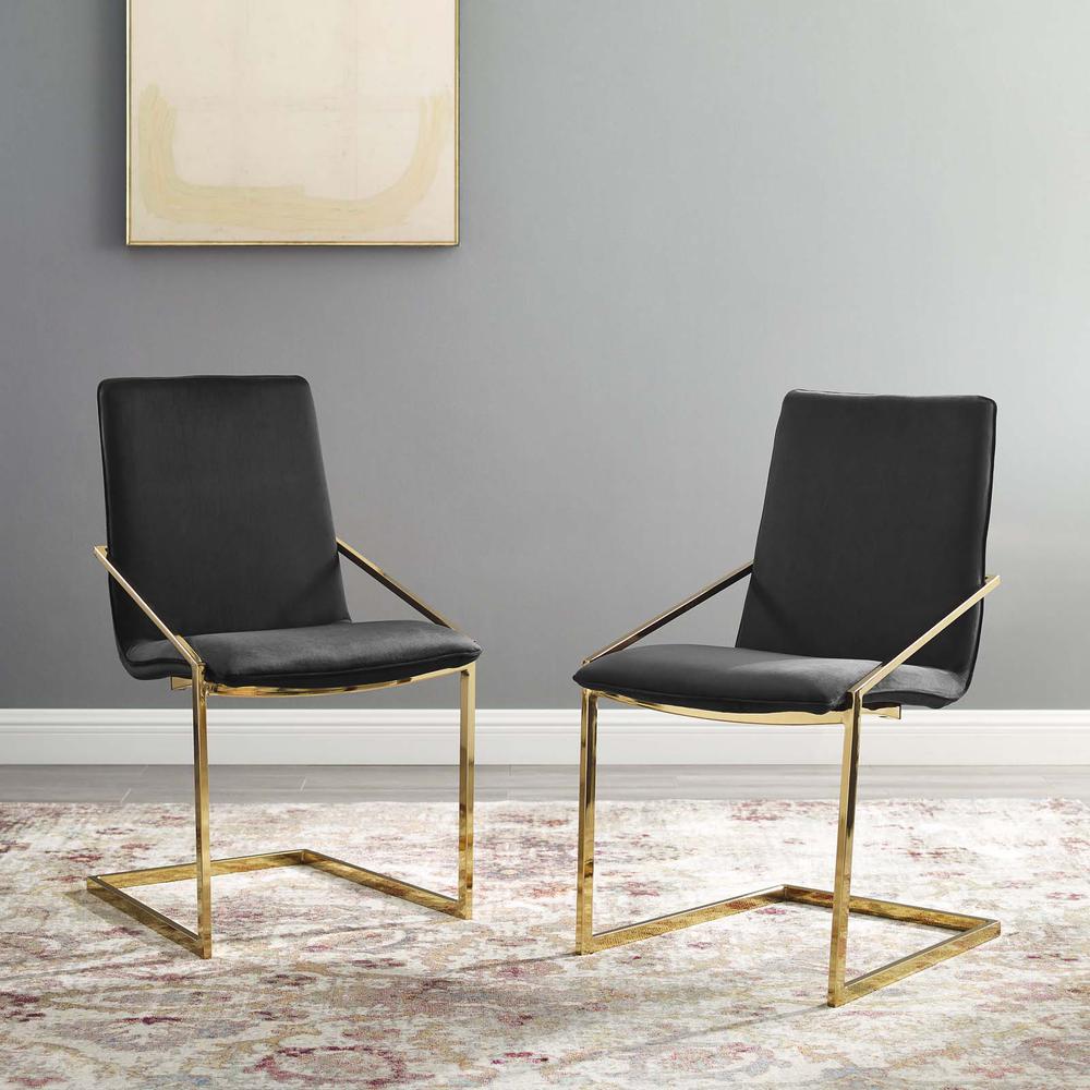 Pitch Dining Armchair Performance Velvet Set of 2. Picture 7
