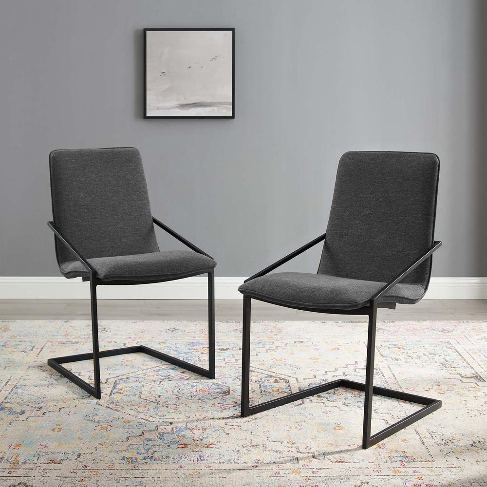 Pitch Dining Armchair Upholstered Fabric Set of 2. Picture 6