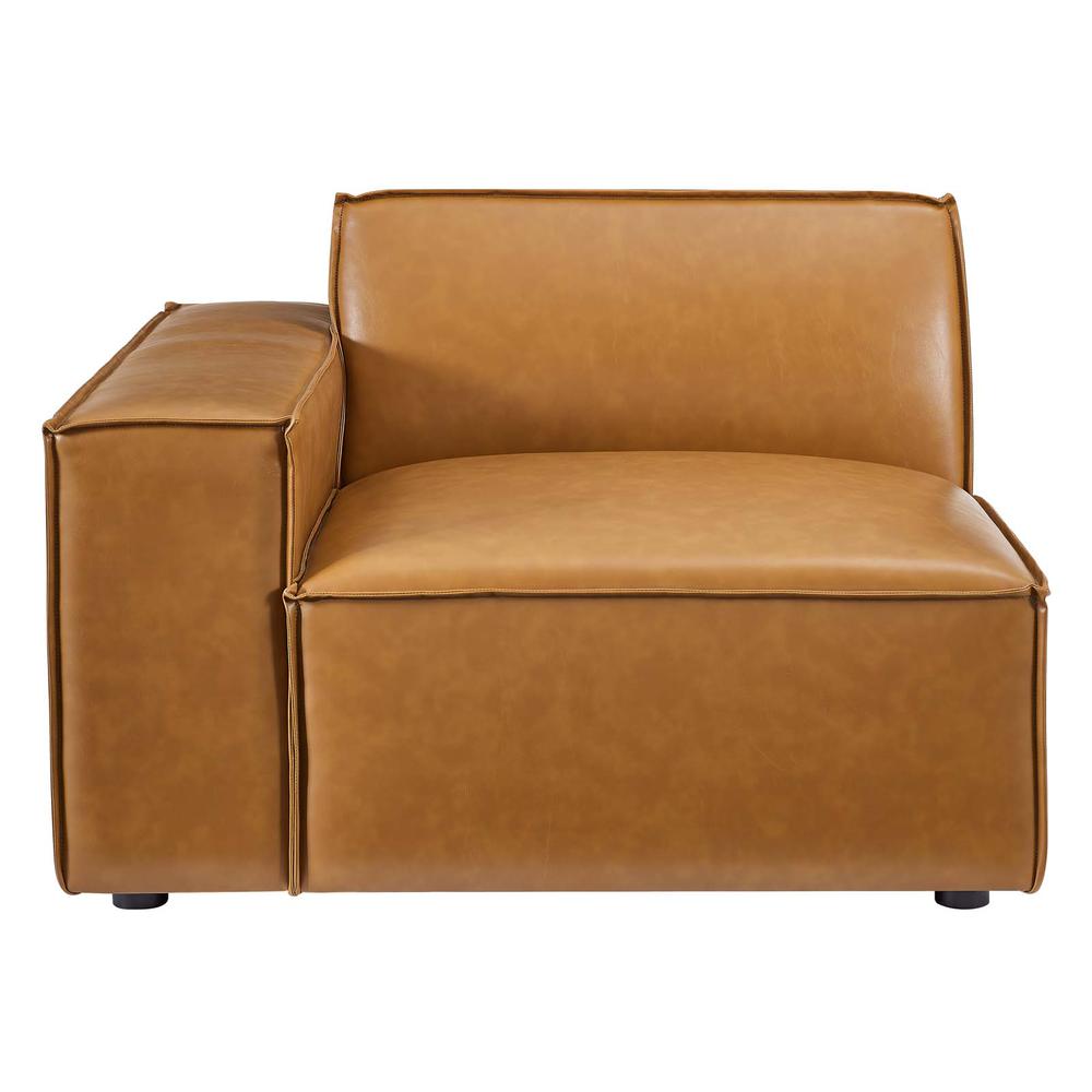 Restore Left-Arm Vegan Leather Sectional Sofa Chair - Tan EEI-4492-TAN. Picture 4