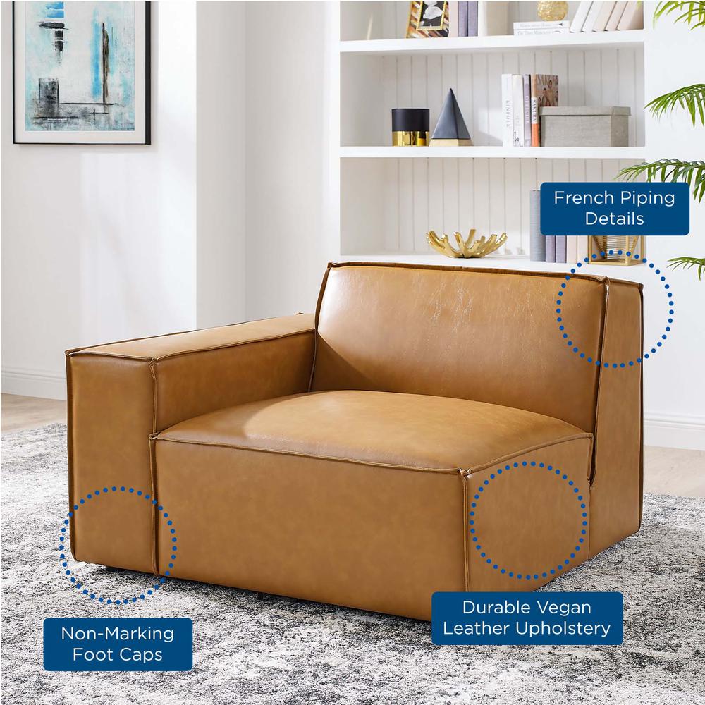 Restore Left-Arm Vegan Leather Sectional Sofa Chair - Tan EEI-4492-TAN. Picture 7