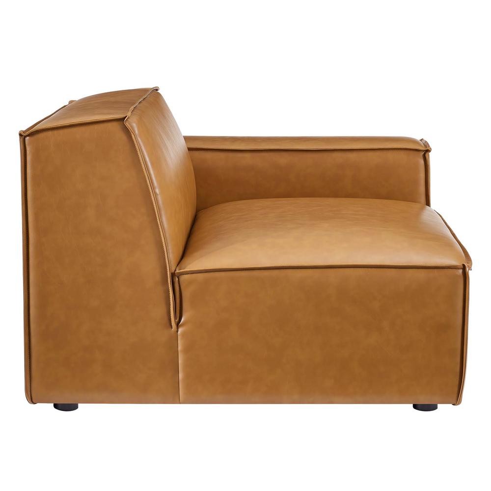 Restore Right-Arm Vegan Leather Sectional Sofa Chair - Tan EEI-4493-TAN. Picture 2