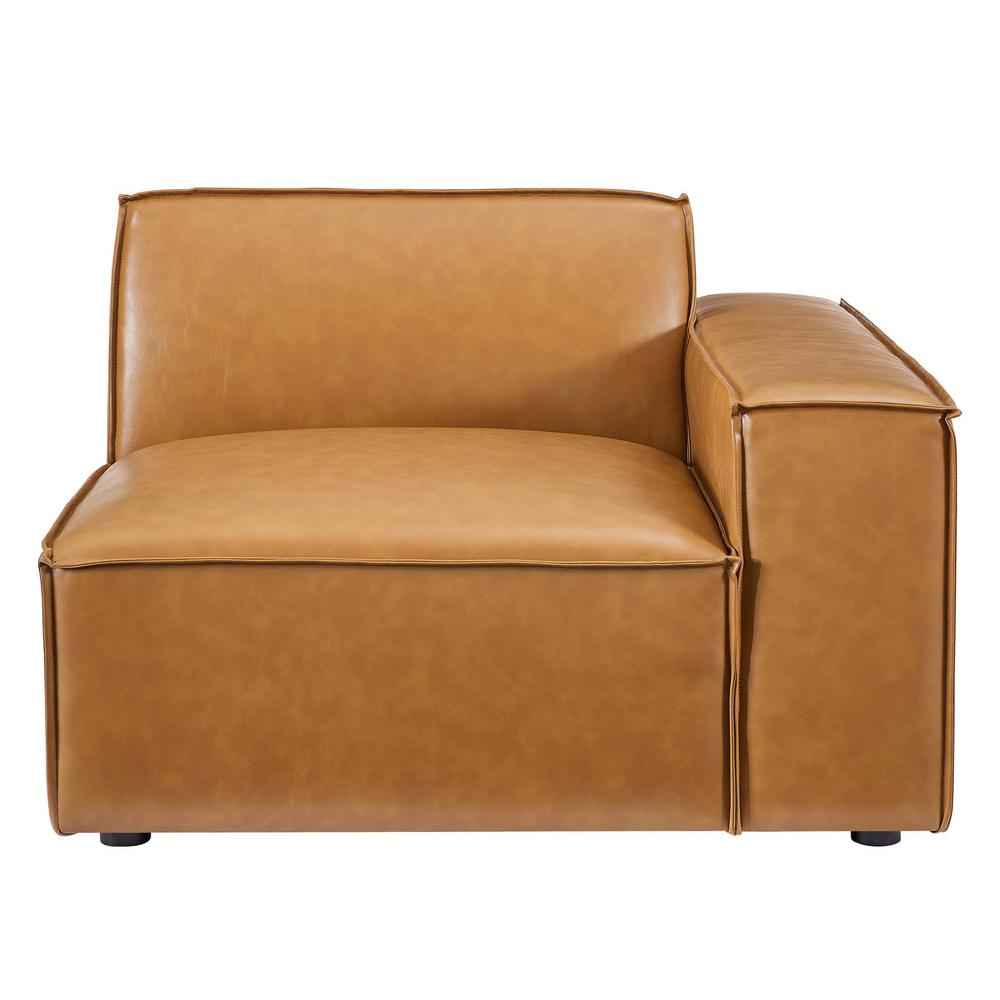 Restore Right-Arm Vegan Leather Sectional Sofa Chair - Tan EEI-4493-TAN. Picture 4
