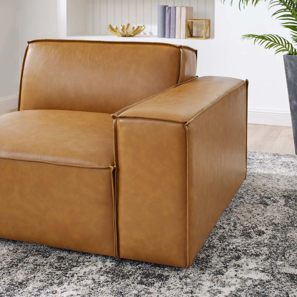 Restore Right-Arm Vegan Leather Sectional Sofa Chair - Tan EEI-4493-TAN. Picture 6