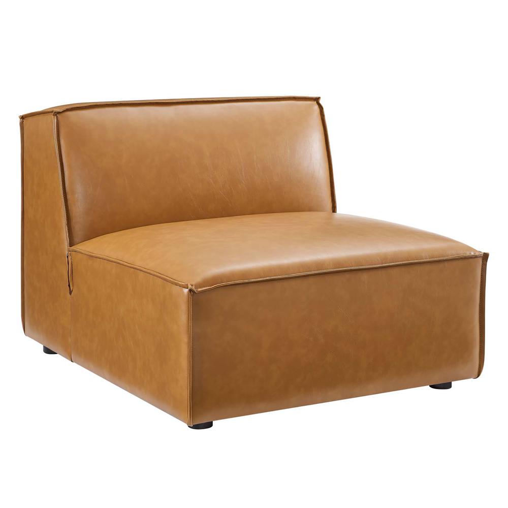 Restore Vegan Leather Sectional Sofa Armless Chair - Tan EEI-4495-TAN. The main picture.