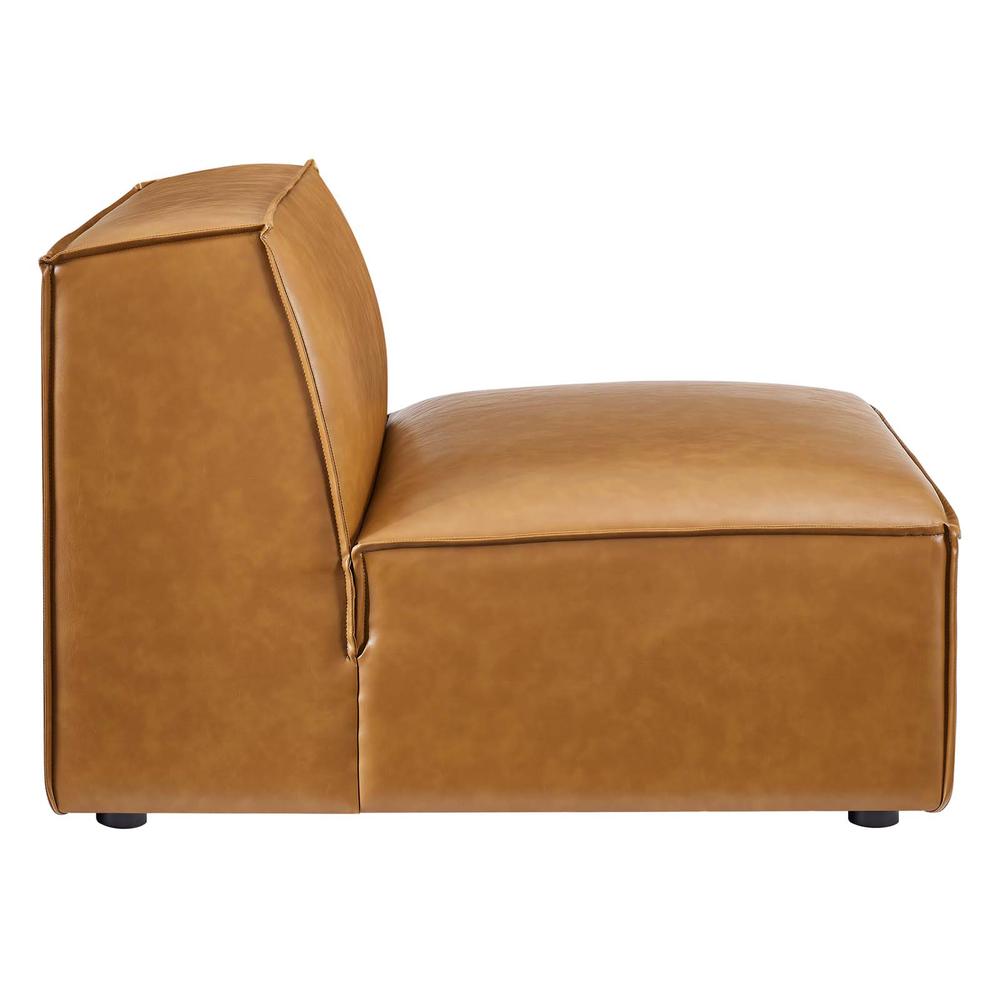 Restore Vegan Leather Sectional Sofa Armless Chair - Tan EEI-4495-TAN. Picture 2