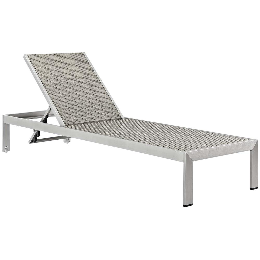 Shore Outdoor Patio Aluminum Chaise with Cushions. Picture 2