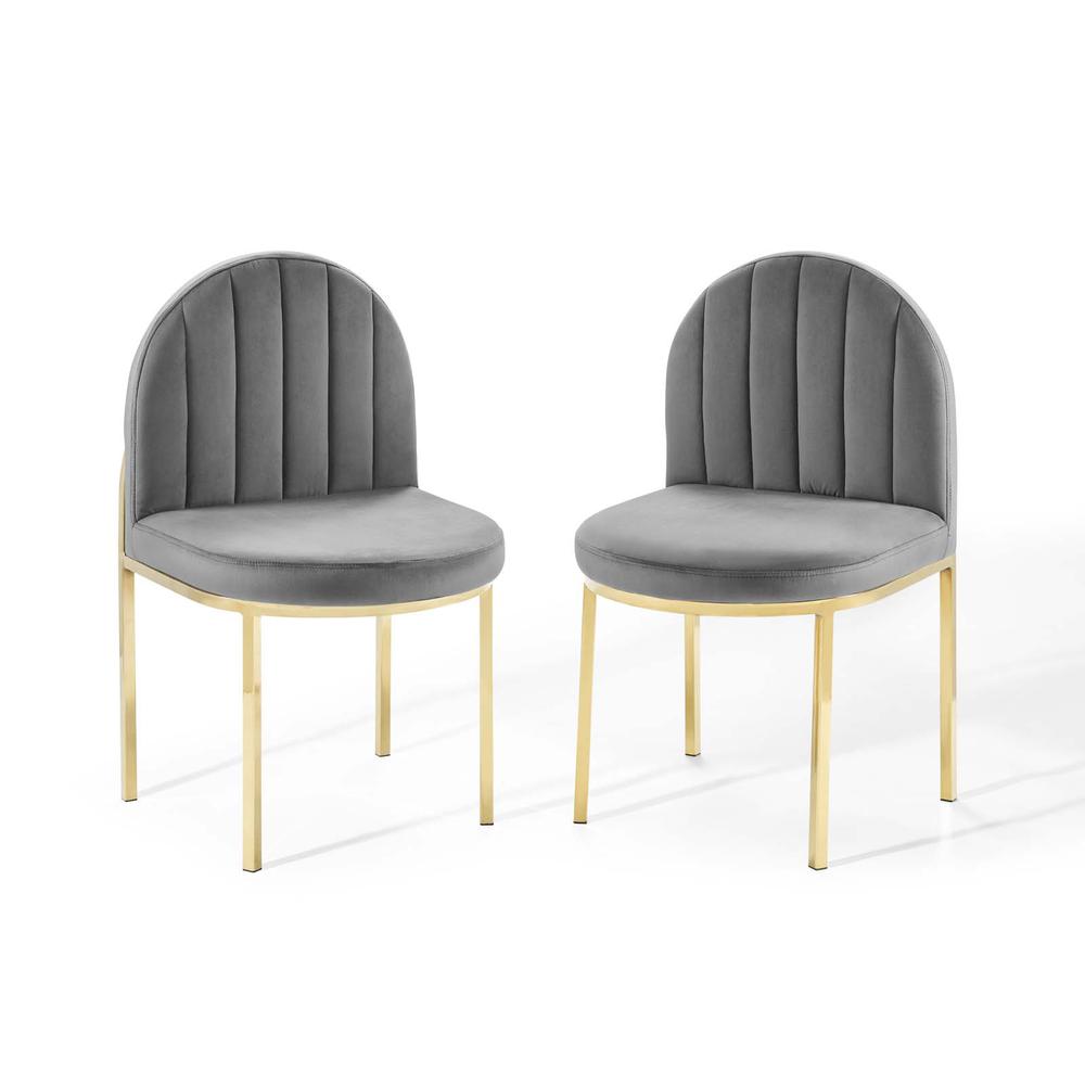 Isla Dining Side Chair Performance Velvet Set of 2. Picture 1