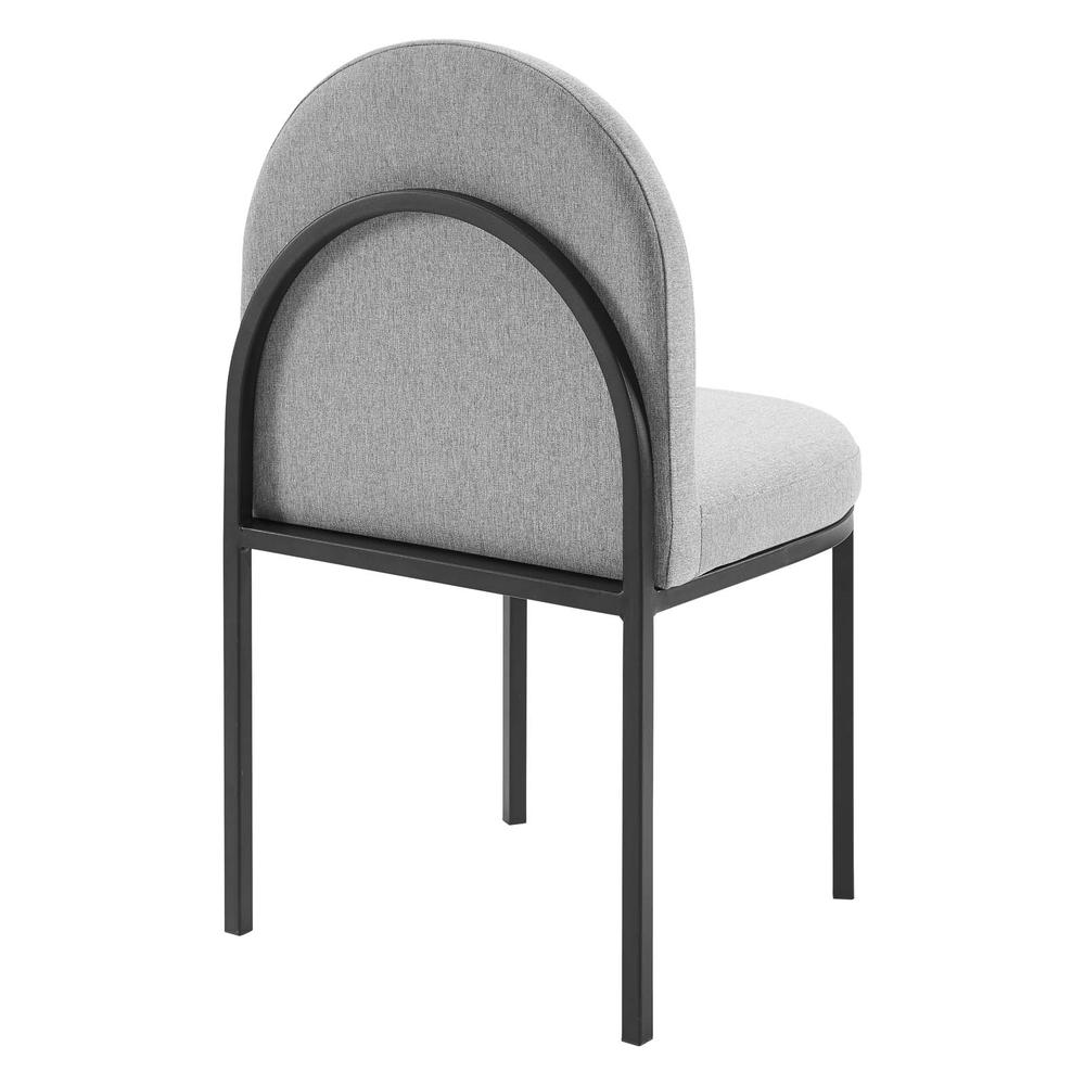 Isla Dining Side Chair Upholstered Fabric Set of 2 - Black Light Gray EEI-4504-BLK-LGR. Picture 4
