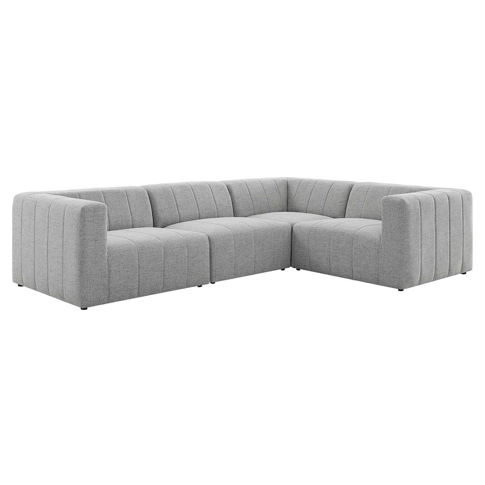 Bartlett Upholstered Fabric 4-Piece Sectional Sofa - Light Gray EEI-4518-LGR. The main picture.