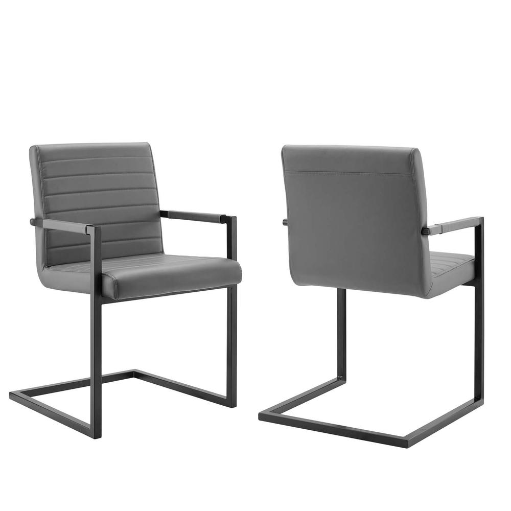 Savoy Vegan Leather Dining Chairs - Set of 2. Picture 1