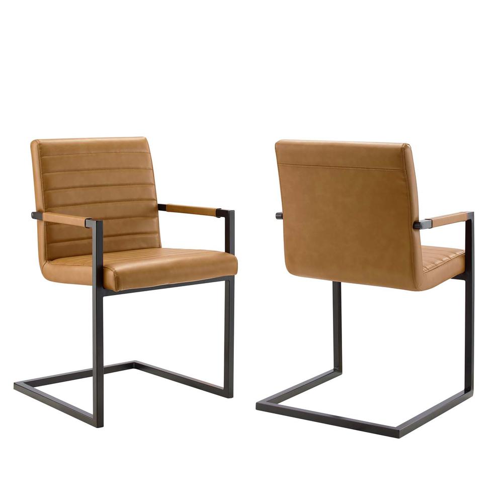 Savoy Vegan Leather Dining Chairs - Set of 2 - Tan EEI-4522-TAN. The main picture.