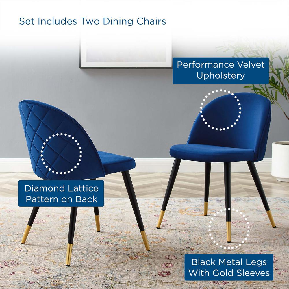Cordial Performance Velvet Dining Chairs - Set of 2. Picture 7