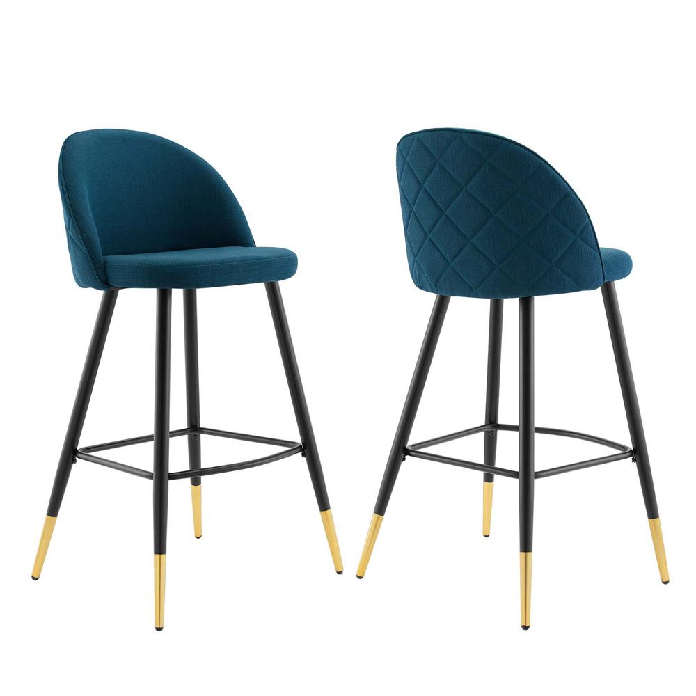 Cordial Fabric Bar Stools - Set of 2. Picture 1