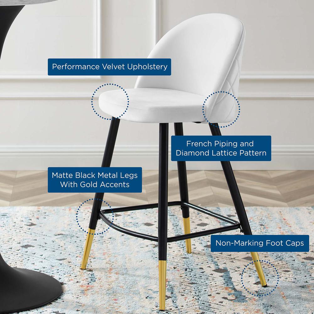 Cordial Performance Velvet Counter Stools - Set of 2. Picture 7
