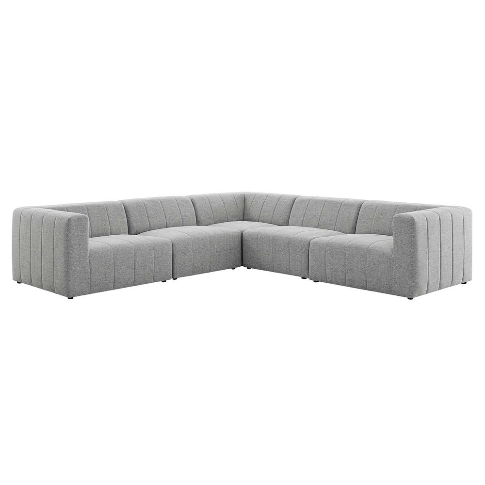 Bartlett Upholstered Fabric 5-Piece Sectional Sofa - Light Gray EEI-4531-LGR. The main picture.