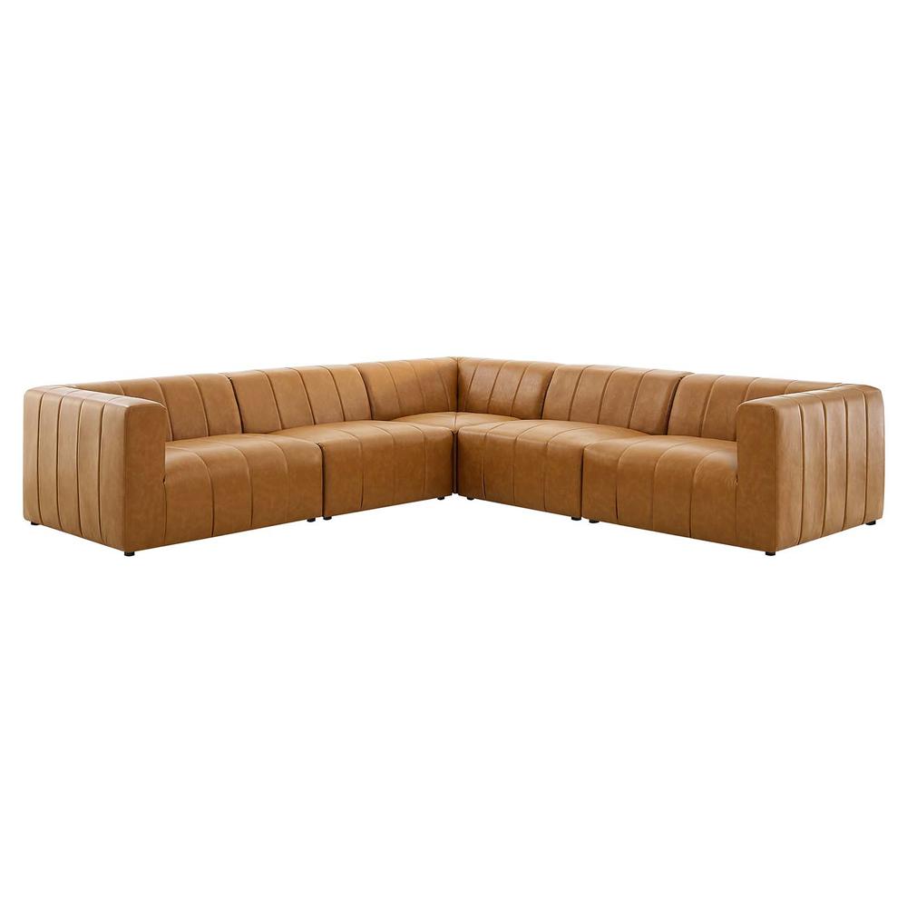 Bartlett Vegan Leather 5-Piece Sectional Sofa - Tan EEI-4532-TAN. Picture 1