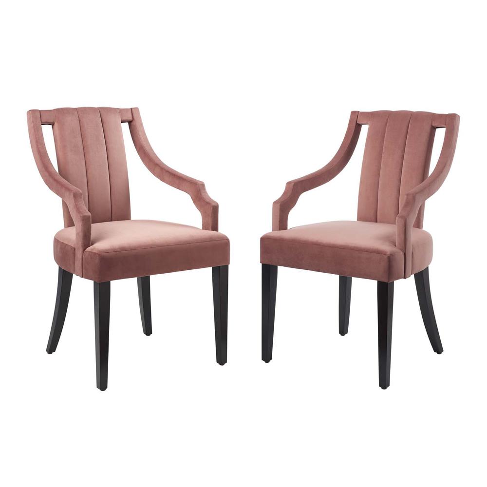 Virtue Performance Velvet Dining Chairs - Set of 2. Picture 1