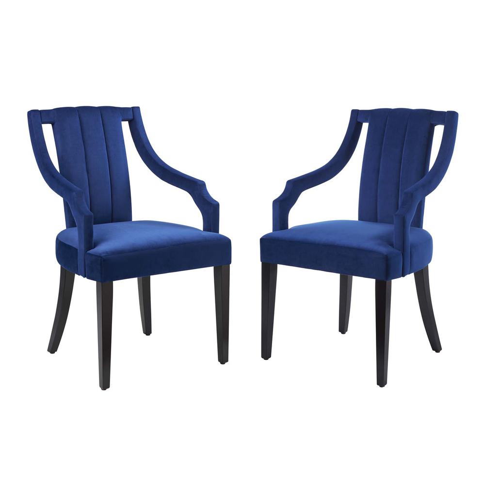 Virtue Performance Velvet Dining Chairs - Set of 2. Picture 1
