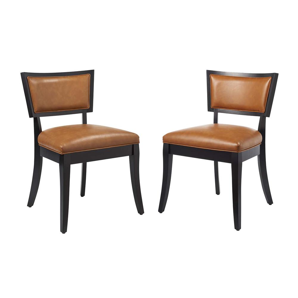 Pristine Vegan Leather Dining Chairs - Set of 2. Picture 1