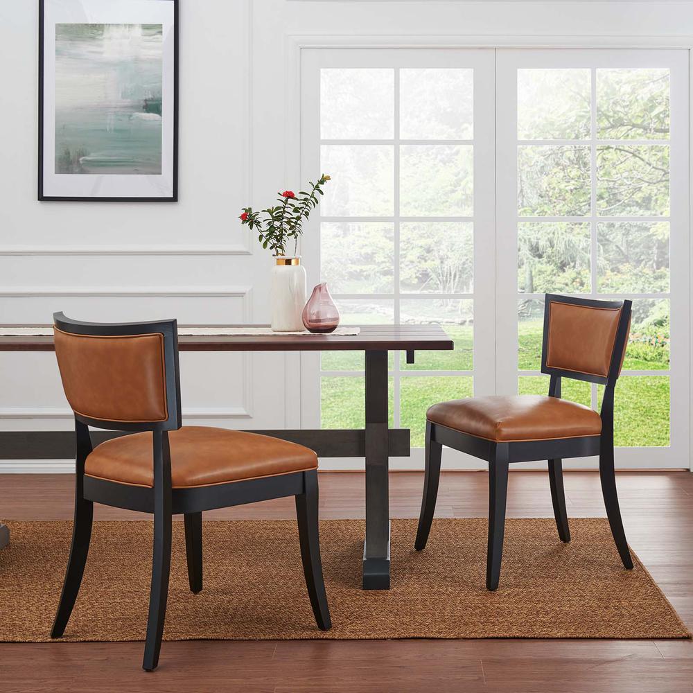 Pristine Vegan Leather Dining Chairs - Set of 2. Picture 8
