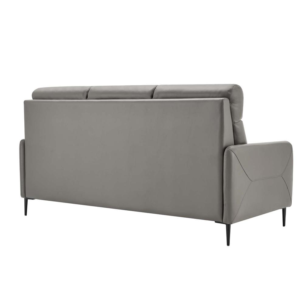 Huxley Leather Sofa - Gray EEI-4561-GRY. Picture 2