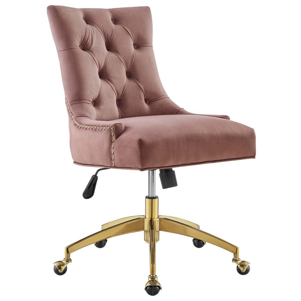 Regent Tufted Performance Velvet Office Chair - Gold Dusty Rose EEI-4571-GLD-DUS. Picture 1