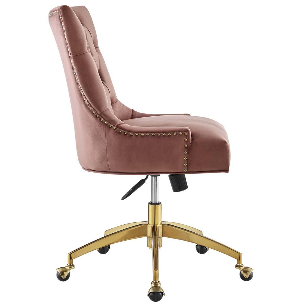 Regent Tufted Performance Velvet Office Chair - Gold Dusty Rose EEI-4571-GLD-DUS. Picture 2