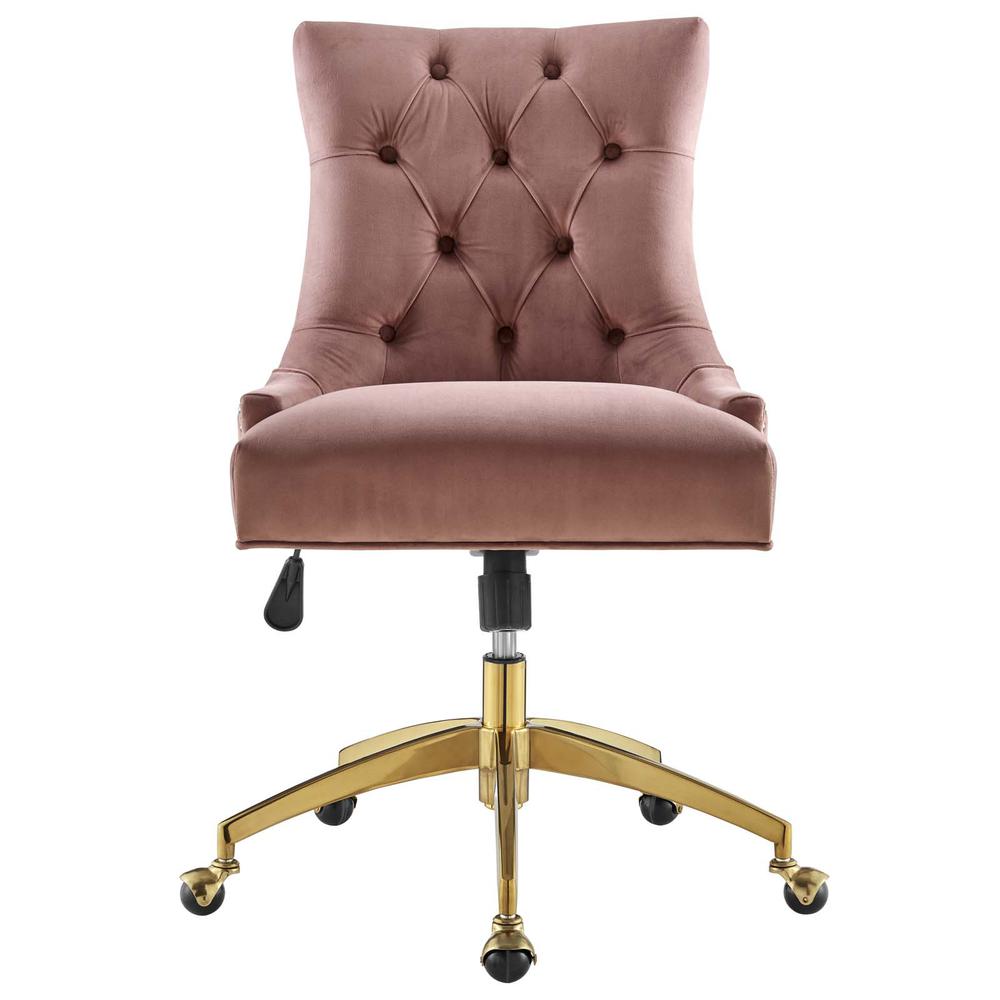 Regent Tufted Performance Velvet Office Chair - Gold Dusty Rose EEI-4571-GLD-DUS. Picture 4