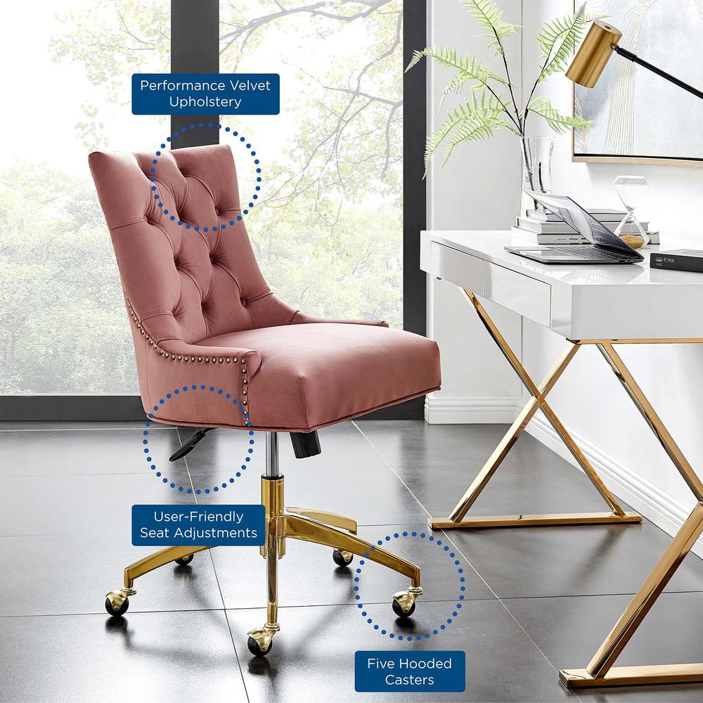 Regent Tufted Performance Velvet Office Chair - Gold Dusty Rose EEI-4571-GLD-DUS. Picture 7