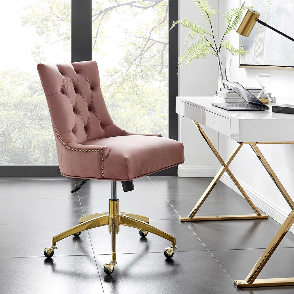 Regent Tufted Performance Velvet Office Chair - Gold Dusty Rose EEI-4571-GLD-DUS. Picture 8
