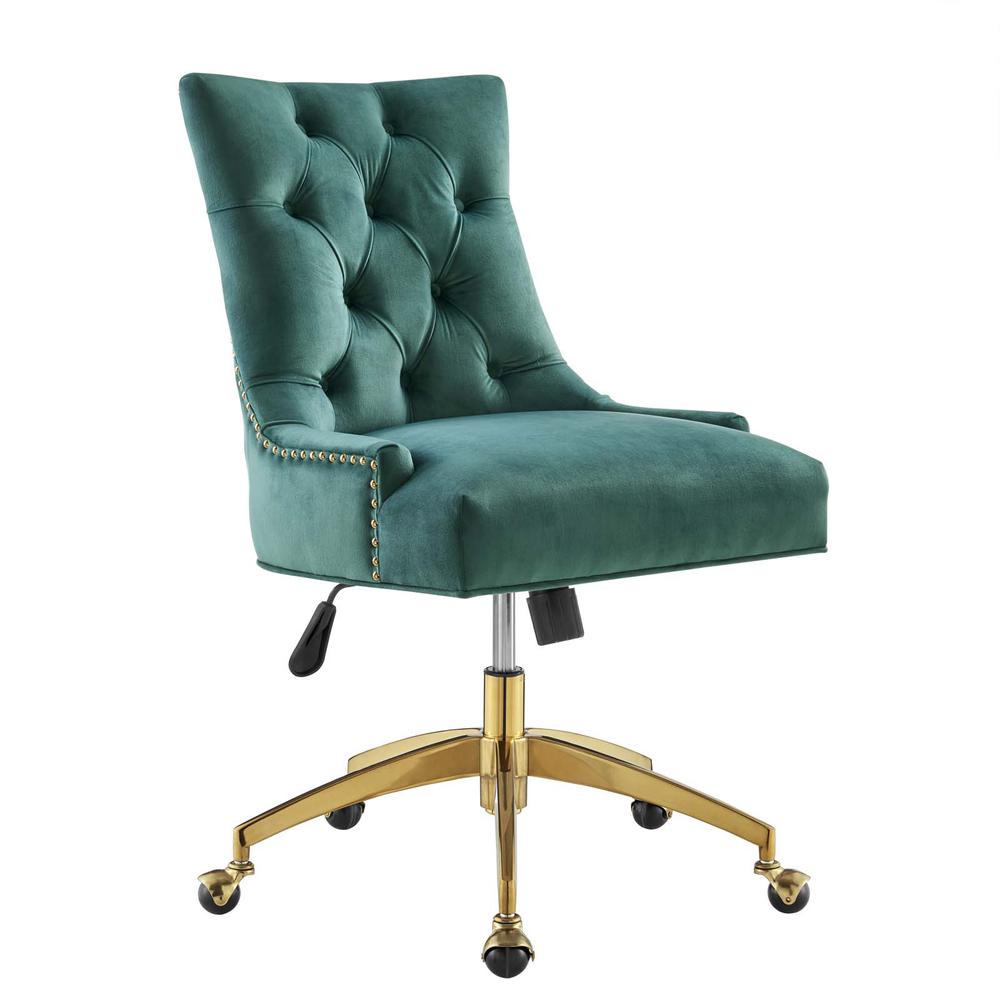 Regent Tufted Performance Velvet Office Chair - Gold Teal EEI-4571-GLD-TEA. The main picture.