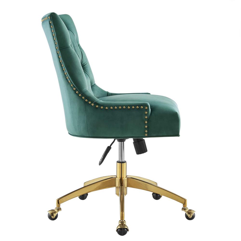 Regent Tufted Performance Velvet Office Chair - Gold Teal EEI-4571-GLD-TEA. Picture 2