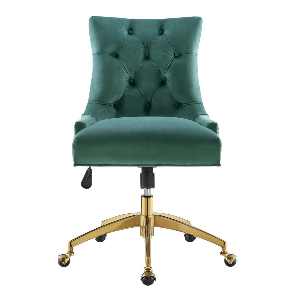 Regent Tufted Performance Velvet Office Chair - Gold Teal EEI-4571-GLD-TEA. Picture 4