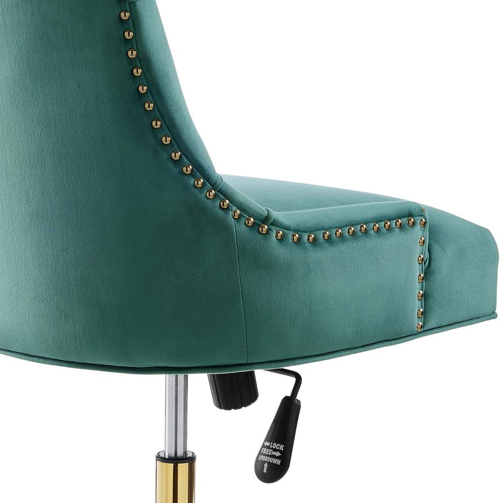Regent Tufted Performance Velvet Office Chair - Gold Teal EEI-4571-GLD-TEA. Picture 5