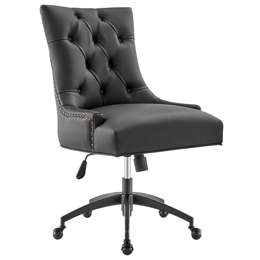 Regent Tufted Vegan Leather Office Chair - Black Black EEI-4573-BLK-BLK. The main picture.