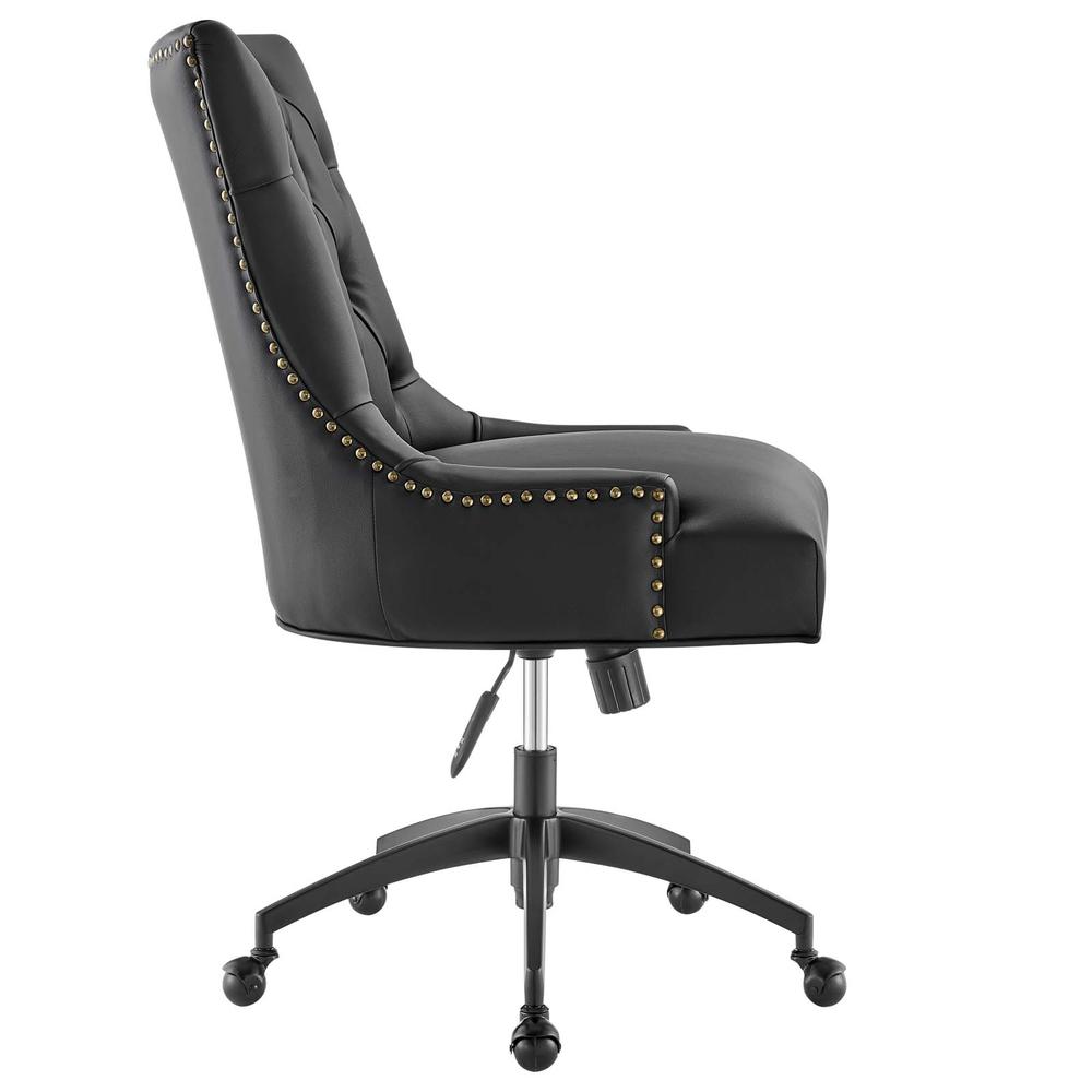 Regent Tufted Vegan Leather Office Chair - Black Black EEI-4573-BLK-BLK. Picture 2