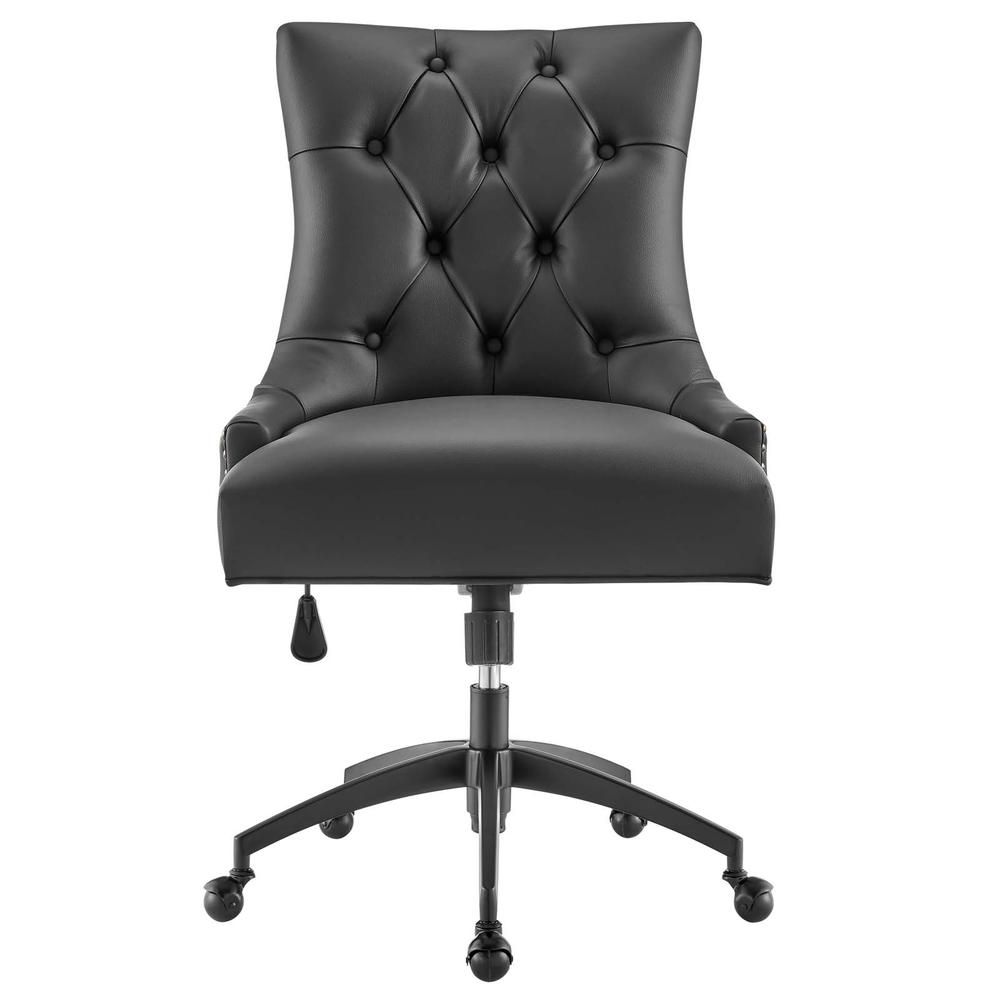 Regent Tufted Vegan Leather Office Chair - Black Black EEI-4573-BLK-BLK. Picture 4