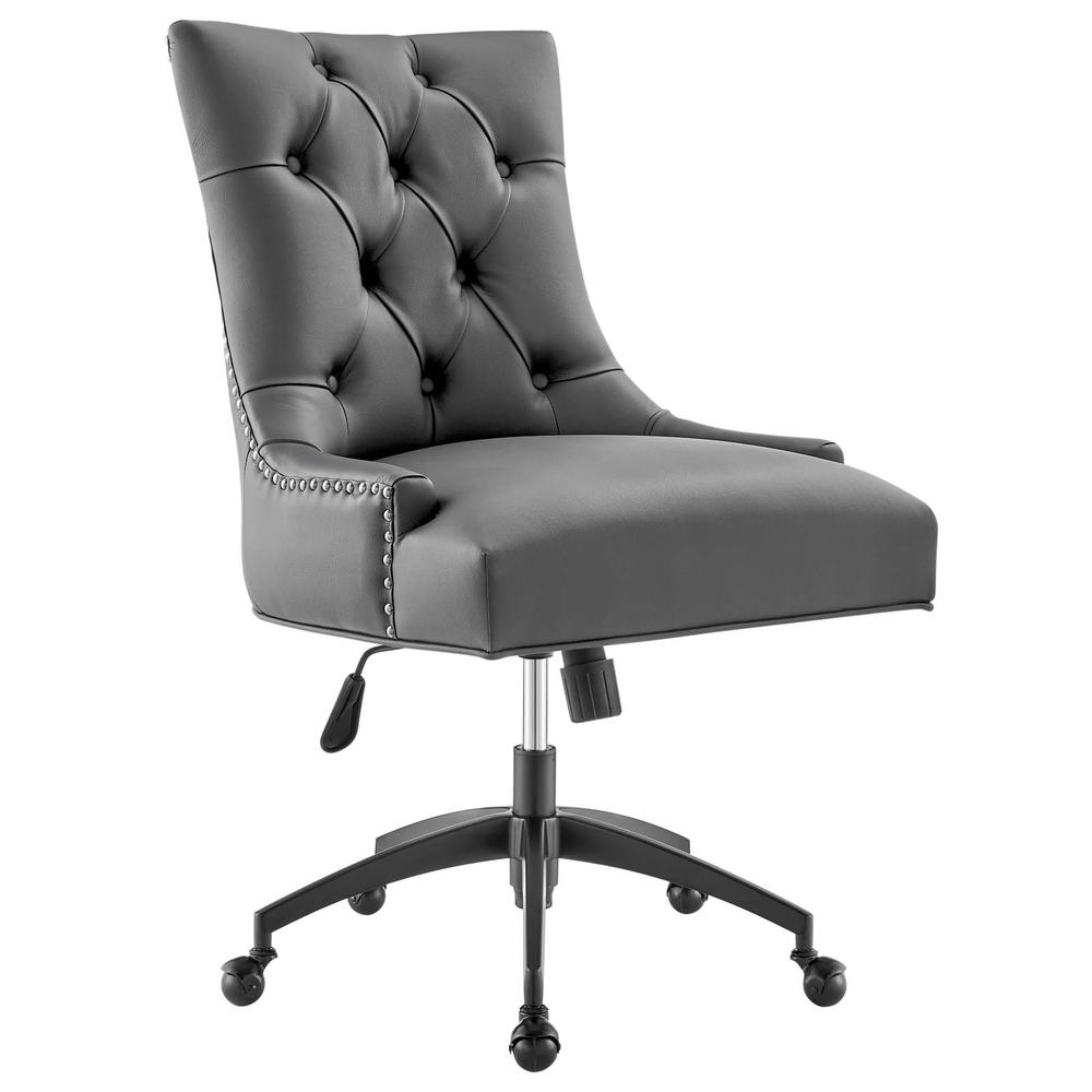 Regent Tufted Vegan Leather Office Chair - Black Gray EEI-4573-BLK-GRY. Picture 1
