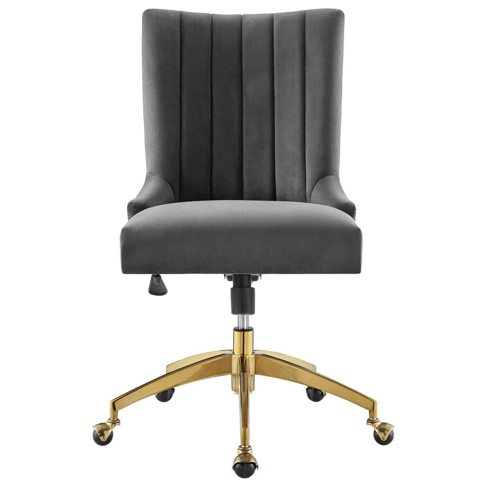 Empower Channel Tufted Performance Velvet Office Chair. Picture 4