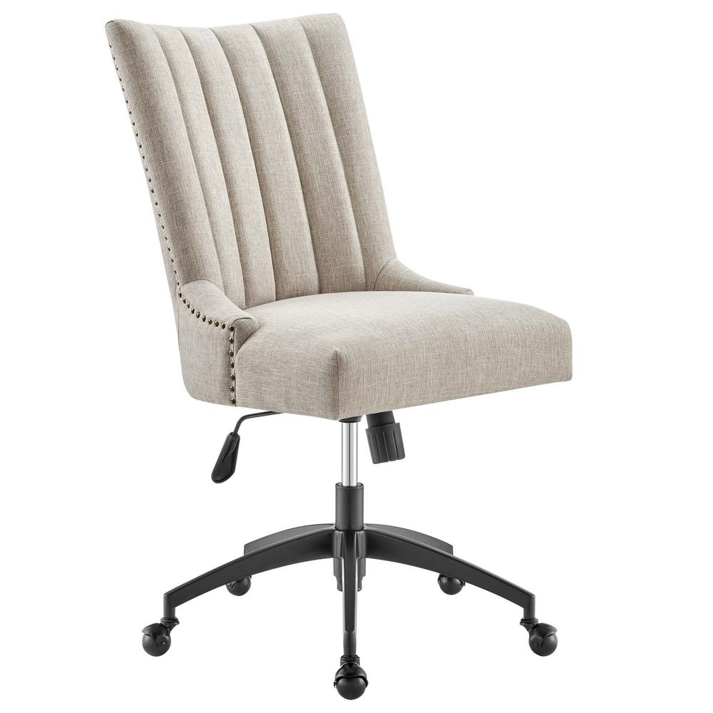 Empower Channel Tufted Fabric Office Chair - Black Beige EEI-4576-BLK-BEI. Picture 1