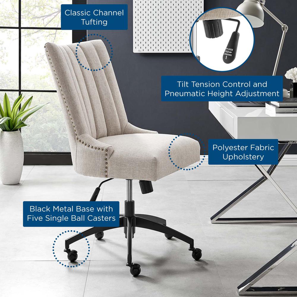 Empower Channel Tufted Fabric Office Chair - Black Beige EEI-4576-BLK-BEI. Picture 7