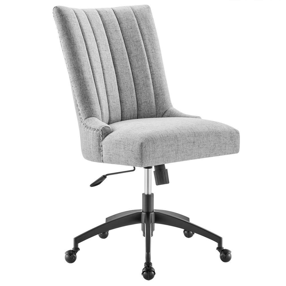 Empower Channel Tufted Fabric Office Chair - Black Light Gray EEI-4576-BLK-LGR. Picture 1