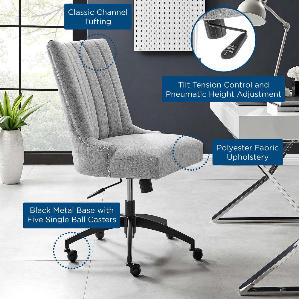 Empower Channel Tufted Fabric Office Chair - Black Light Gray EEI-4576-BLK-LGR. Picture 7