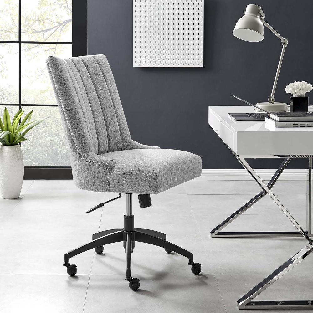 Empower Channel Tufted Fabric Office Chair - Black Light Gray EEI-4576-BLK-LGR. Picture 8