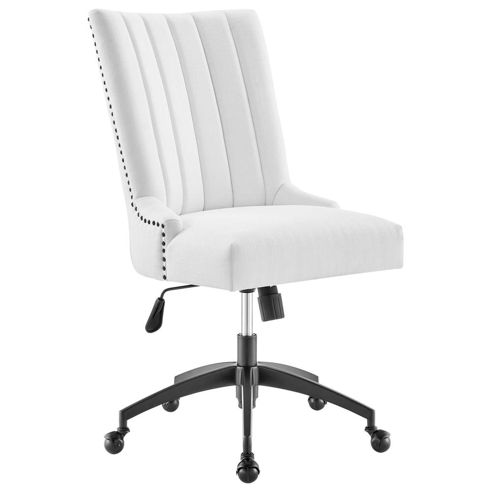 Empower Channel Tufted Fabric Office Chair - Black White EEI-4576-BLK-WHI. Picture 1